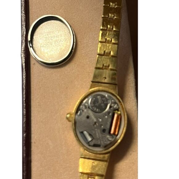 Elgin Ladies Quartz Watch Gold Tone Black Dial EJ192-048 NIB w/new battery - Picture 9 of 15
